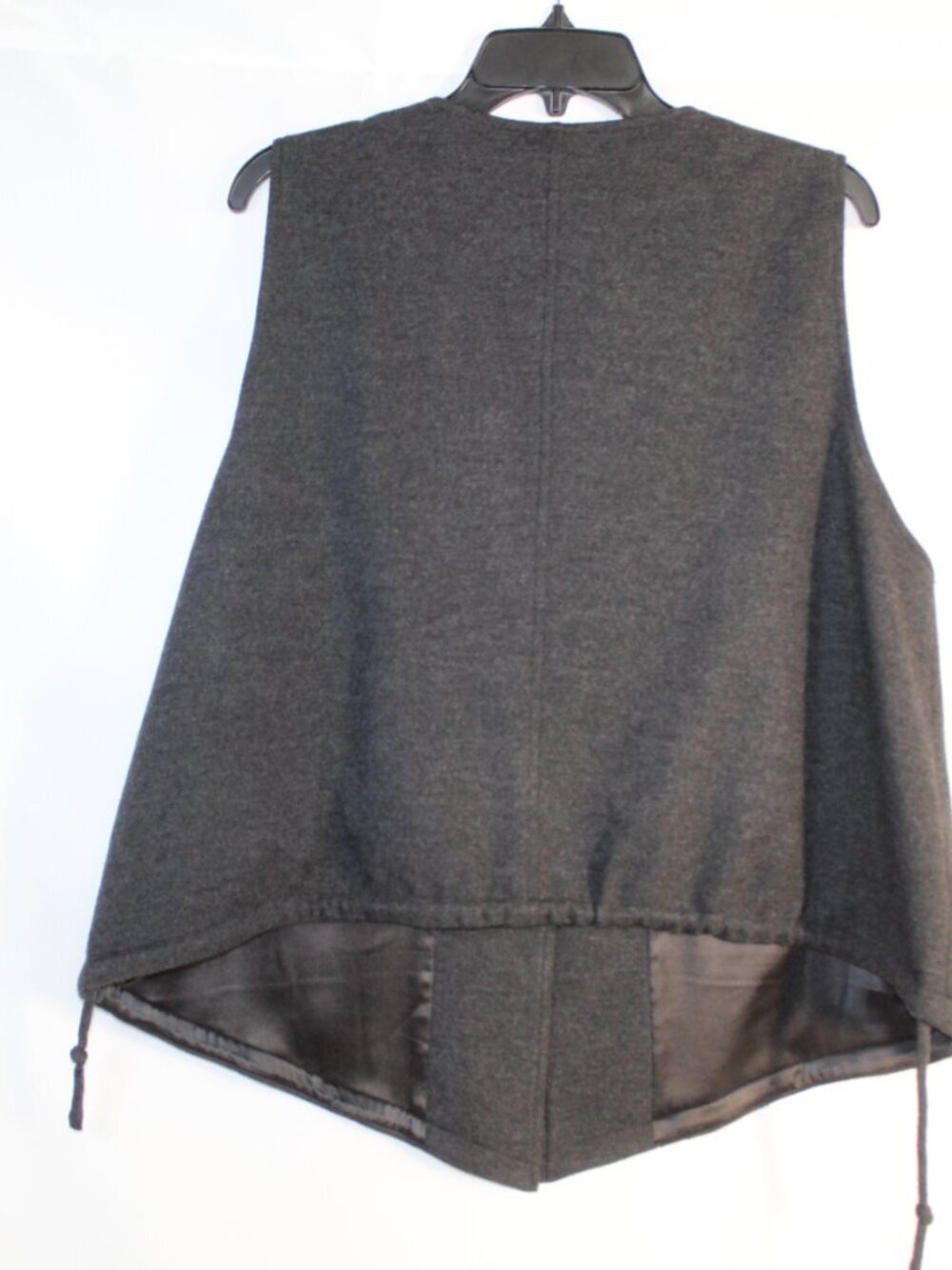 Eileen Fisher womens gray wool vest size XL silk lined adjustable waist buttoned - Picture 5 of 10